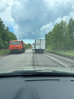 Затруднено движение на дороге после поворота на Велино