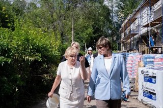 Капремонт детского сада лицея №3 в Дзержинском: обновление фасада